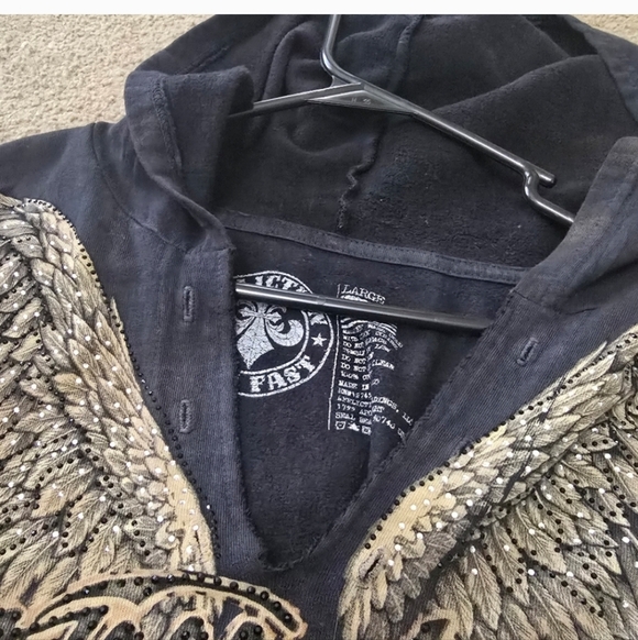 Winged Graphic Sweatshirt Affliction L - Picture 6 of 7